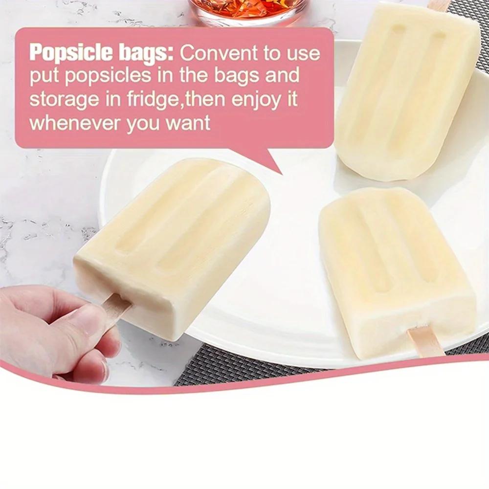 Popsicles Mold Reusable Easy-Release Silicone Homemade Maker Ice Pop Mold Trays with 50 Popsicle Sticks Summer Gifts