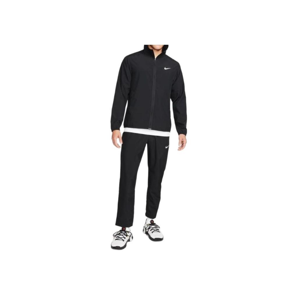 Nike Solid Color Logo Hooded Zip-Up Jacket Men Jackets Black FB7483-010