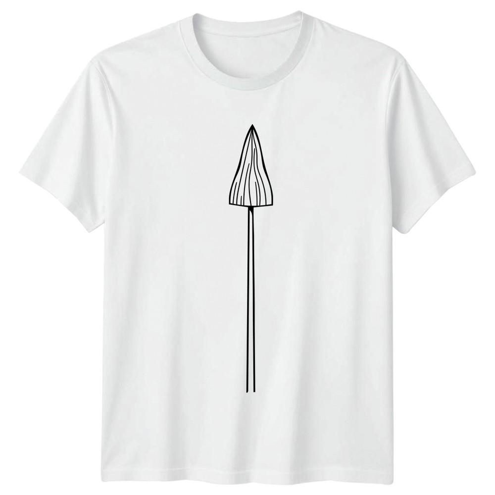 Minimalist Mushroom Outline Art TShirt Nature Birthday Gift For Him And Her