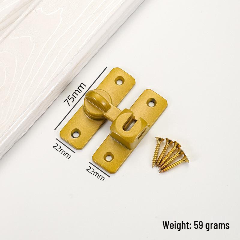 Zinc Alloy No-Punch 90° Door Latch - Thickened Push-Pull Sliding Door Lock Buckle