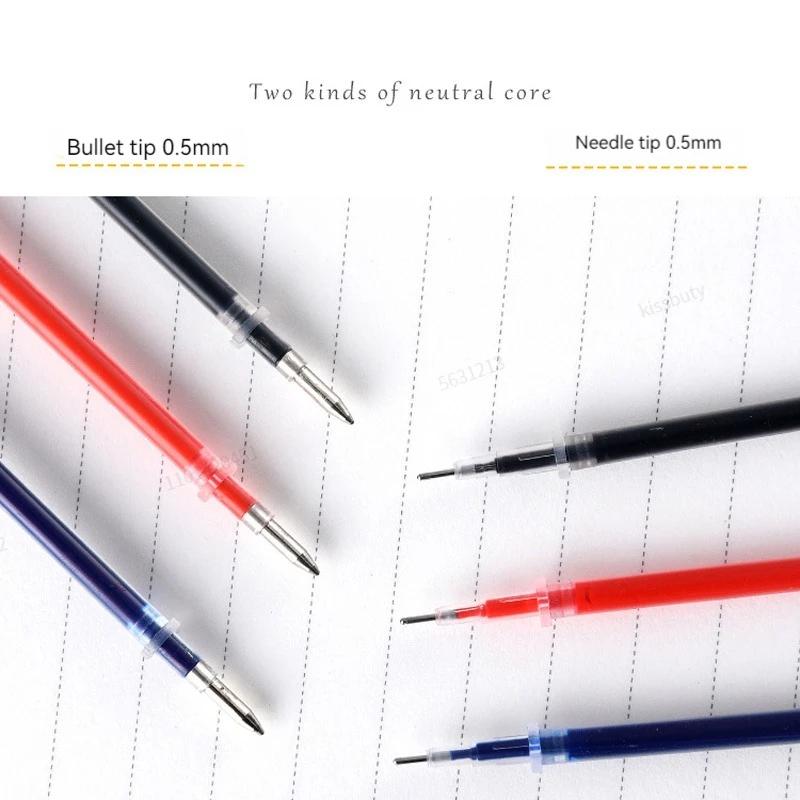 Ensemble de Stylos Gel 0,5 mm Noir Bleu Rouge Recharges Stylos à Bille Pointe Ogive Fournitures Scolaires et de Bureau Papeterie Accessoires Kawaii