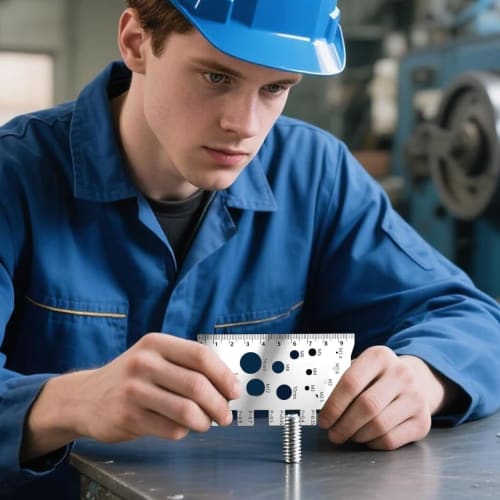 Thread Size Gauge | Bolt Measuring Ruler, Metric Thread Measuring Tool for Construction, Workshops, Metalworking, Industrial, Automotive, Home Use, an