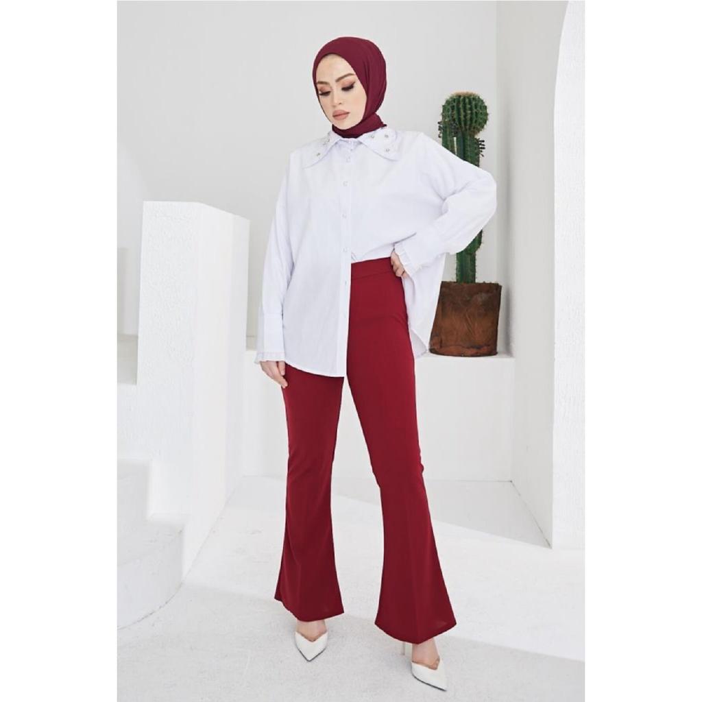 206 Spanish Leg Fabric Trousers