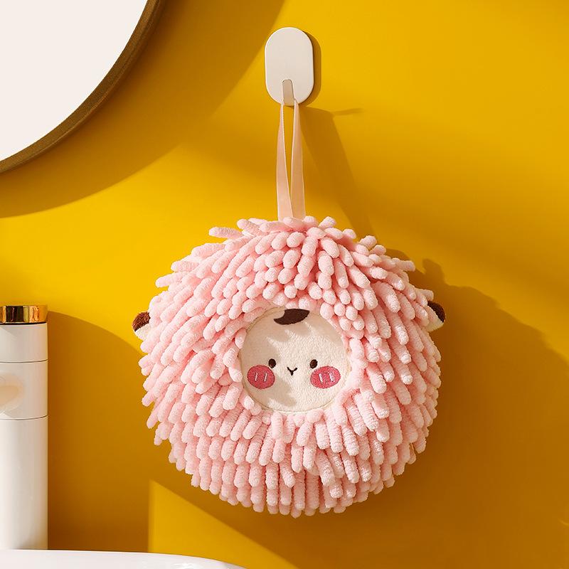 

Chenille Hand Ball for Wipe Hands, Creative Towel, Fast-Drying, Microfiber, Absorbent, Soft, Bathroom Supplies розовый