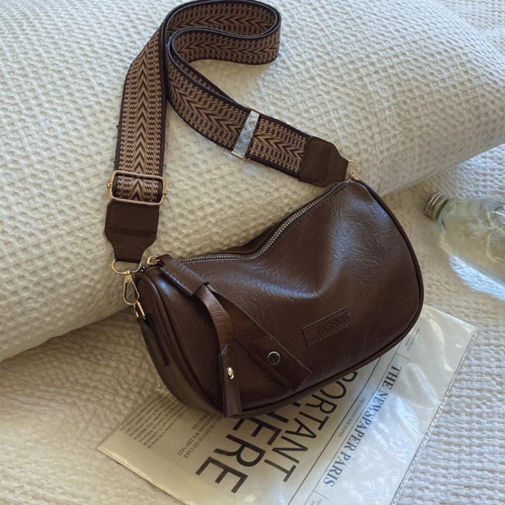 

Solid Color PU Dumpling Bag Large Capacity Shoulder Bag Fashion Pillow Crossbody Bag Travel кофейный