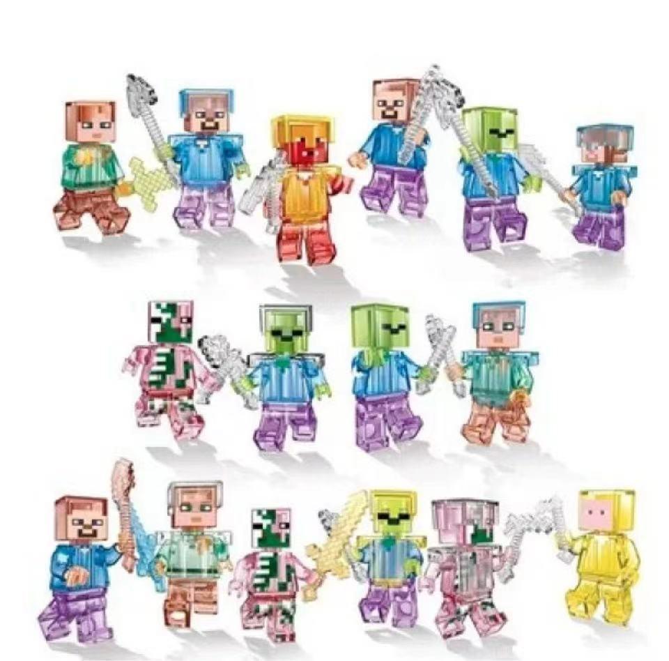XL03 Compatible Building Blocks: 16 Figures Set - Creeper, Steve & Sword