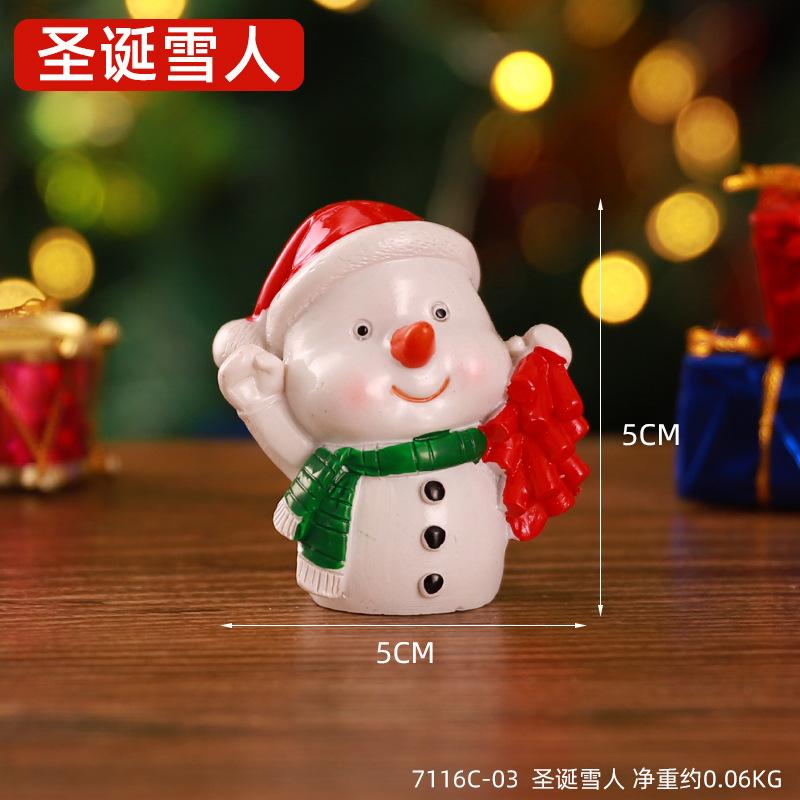 Christmas Mini Resin Figurines Christmas Decorations Ornament Desktop Cute Santa Clause Snowman Elk Ornament Navidad Xmas Decor