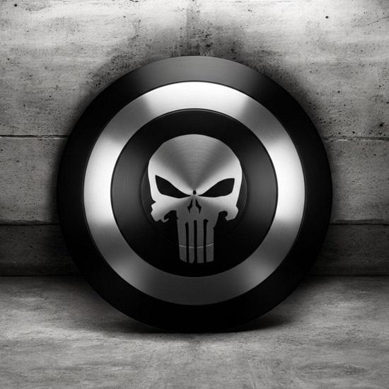 Handmade Punisher Skull Steel Shield, Cosplay LARP Shield, 60.96 cm