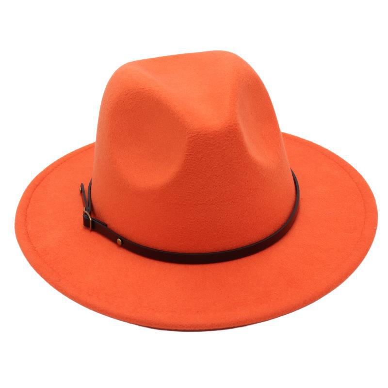 Amazon Simple Top Hat Suit British Jazz Hat Men'S And Women'S Felt Hat Foreign Gas Belt Buckle Tweed Hat Jackson