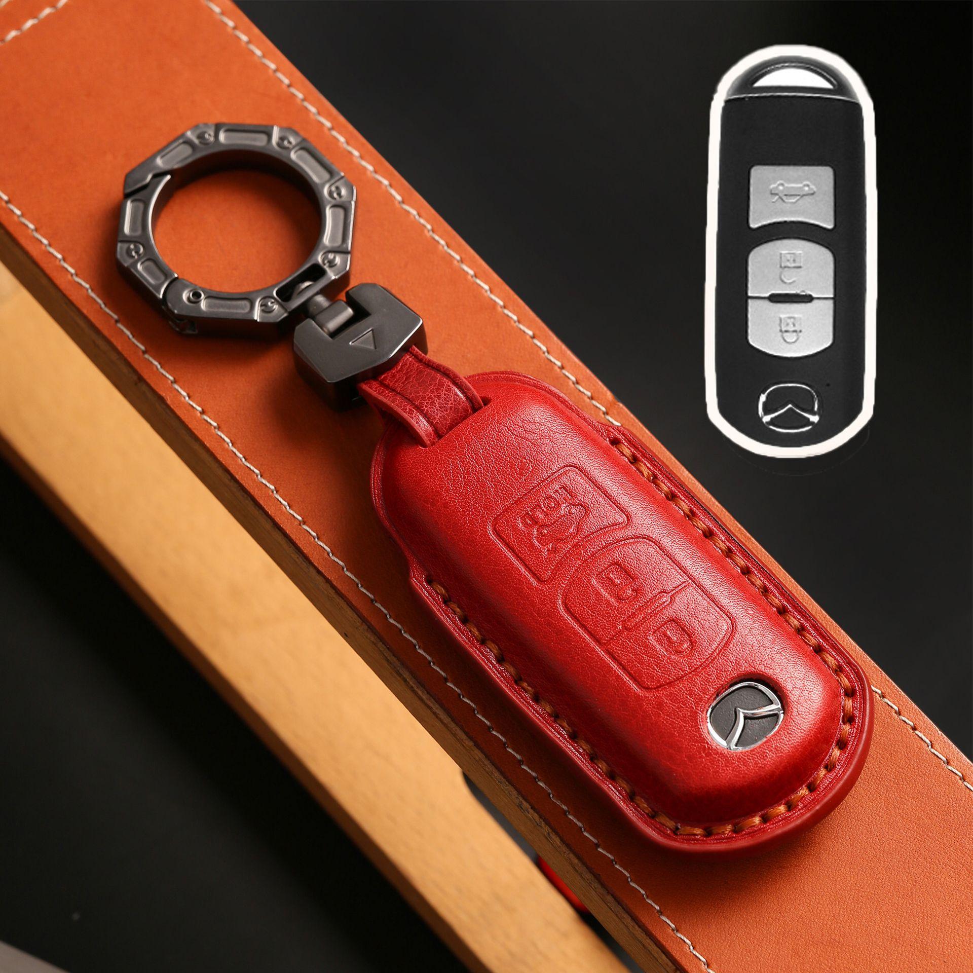 

Suitable for Mazda Onxella Key Set CX4 Artez CX5 Horse 3 Creative 6 Car Key Case Clasp Leather червоний