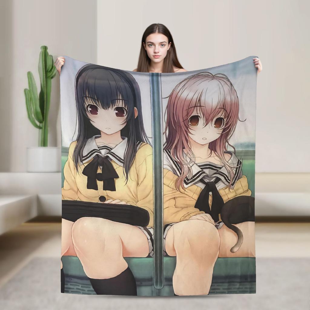 You and Me and Her A Love Story Miyuki Aoi Print Blanket For Men Women Super Soft Cozy Throw Blankets for Couch Multi-size