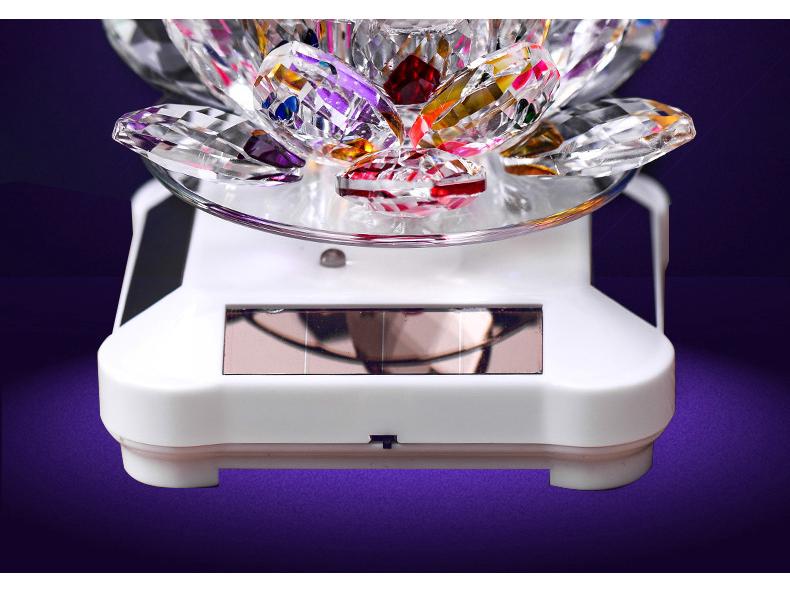 Solar-Powered Rotating Lotus Car Perfume Ornament