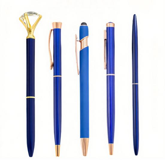 Metal Diamond Ballpoint Pen 5PCS Pens, with Sparkling Rhinestone Decor, Luxury Glitter Writing Smooth Press Mechanism Pen, for Kids Adults Stationery