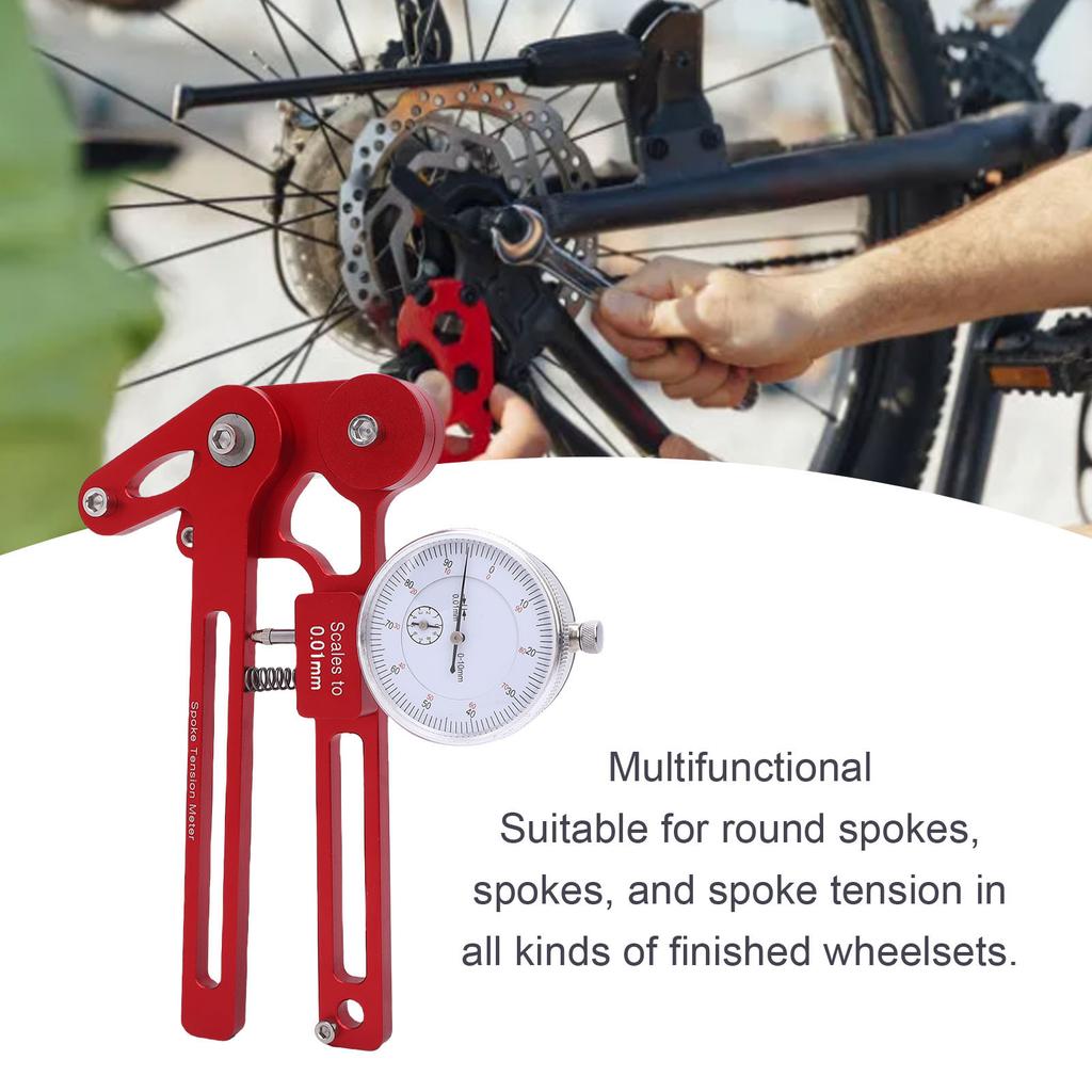 Bike Wheel Spoke Tension Meter Alloy Rugged Bike Wheel Rim Alignment Meter for Repairing