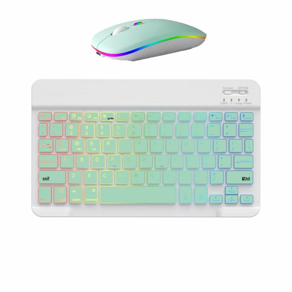 Russian Wireless RGB Backlit Bluetooth Keyboard & Mouse Set for iPad, Phone, Tablet