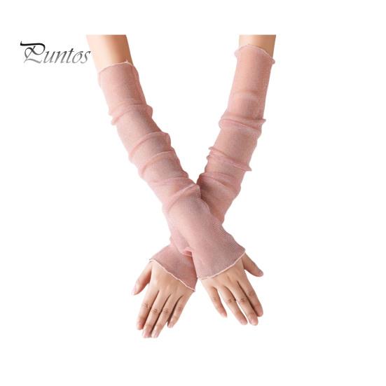 Damskie przezroczyste rękawy z siateczki, długie, ultracienkie koronkowe rękawiczki bez palców, ochrona przed promieniowaniem UV, chłodząca siateczka, tiul, rękawy z filtrem przeciwsłonecznym na zewnątrz