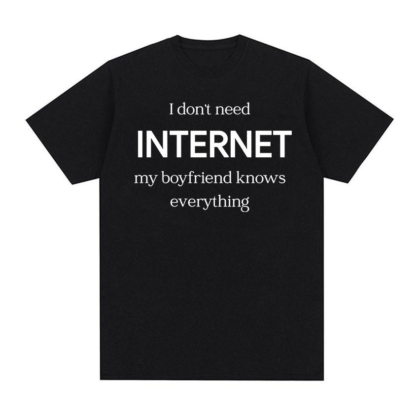 

My Gf Bites Funny Graphic T Shirt Men Women Aesthetic Fashion High Quality T-shirts Summer Casual 100% Cotton Oversized T-shirt