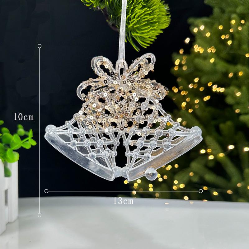 Christmas Decorations Sequined Acrylic Pendants Transparent Snowflake Pendants Christmas Tree Decorations Props