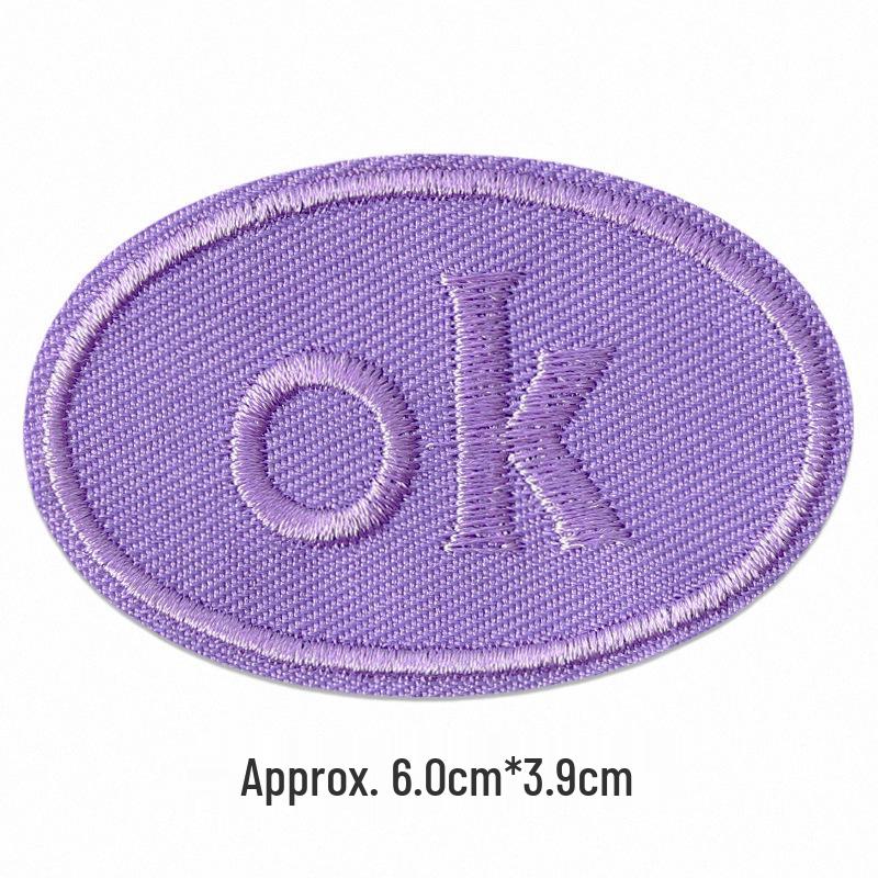 Self-Adhesive Embroidery Cloth Patches for Jackets & DIY Decor - OK Letter Accessory Stickers