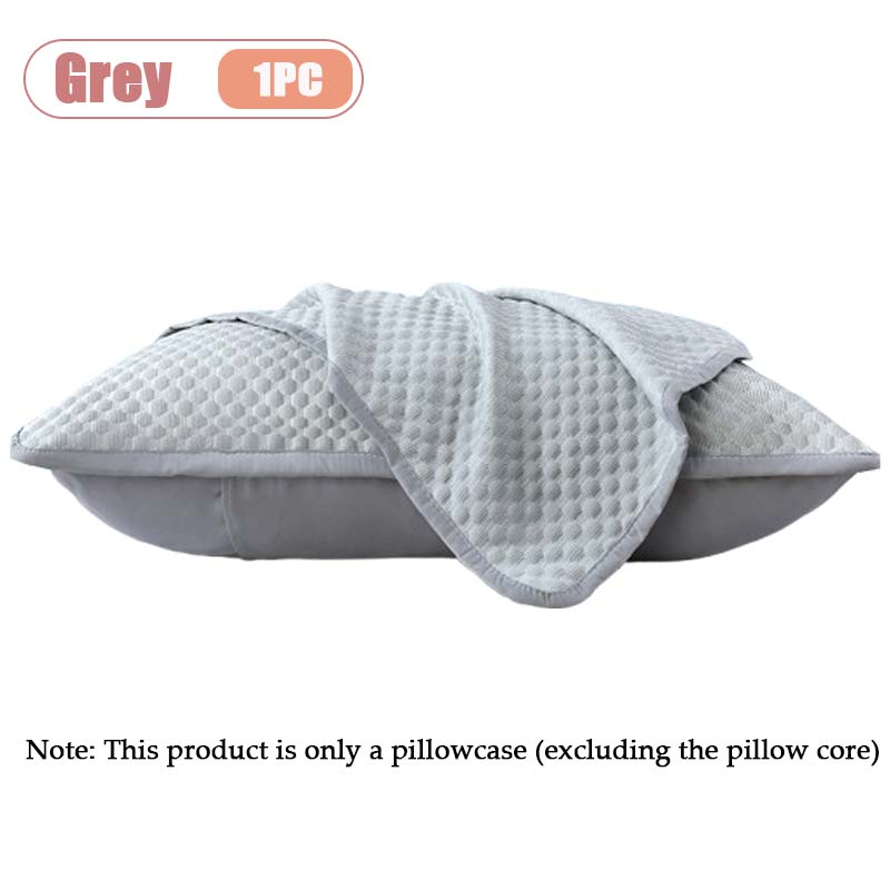 1-5PCS Summer Home Ice Silk Pillowcases  Solid Color Ice Bean Breathable Pillowcase for Machine Washable Bedding (No Pillow)