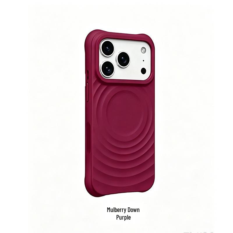 iPhone 17 Pro Max Magnetic Wave Pattern Silicone Case, Full Coverage Anti-Drop Protection