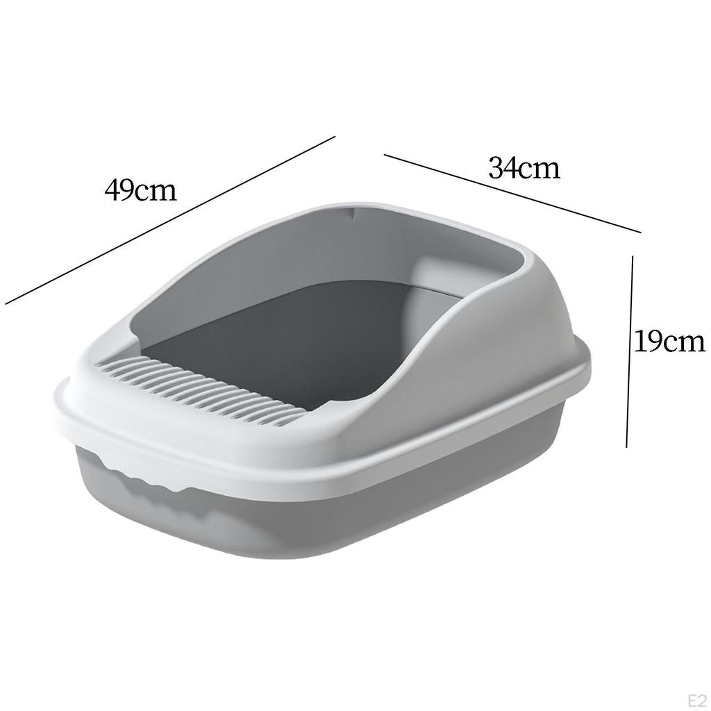 Cat Litter Tray Semi Enclosed 12L Capacity 19x13x7.5inch Multifunctional Detachable Anti Splashing