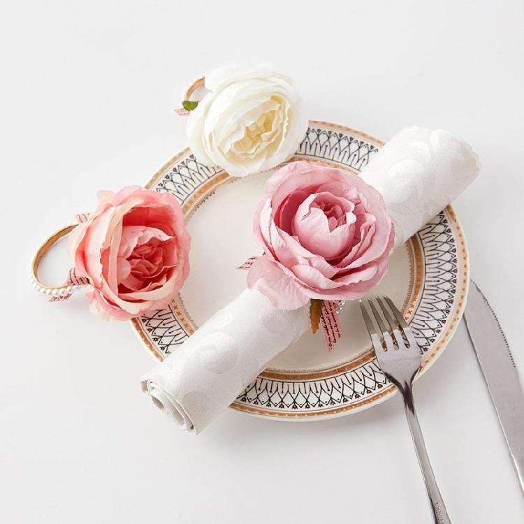 Hand Woven Faux Eucalyptuses Leaf Napkin Rings Christmas Flower Napkin Rings for Casual and Dinner Parties
