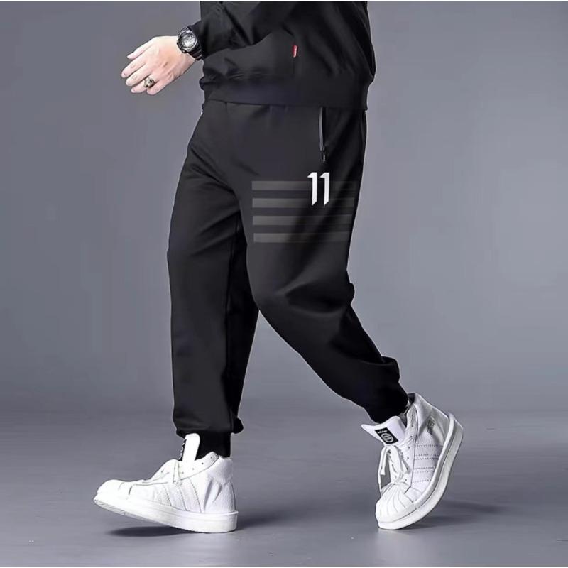 Trendy Oversized Men's Loose-Fit Straight-Leg Wide-Leg Casual Stretch Sports Trousers with Drape
