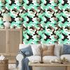 Mint and Brown Military Camouflage Wallpaper for Living Room and Bedroom 50x1000