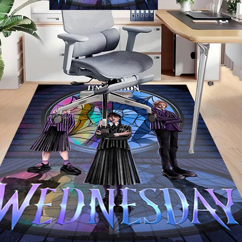 1pc Tim Burtons Wednesday Carpet for Playroom Bedroom Living Room Sofa Home Decor,kids Game Area Rug Non-slip Floor Mat Y82673