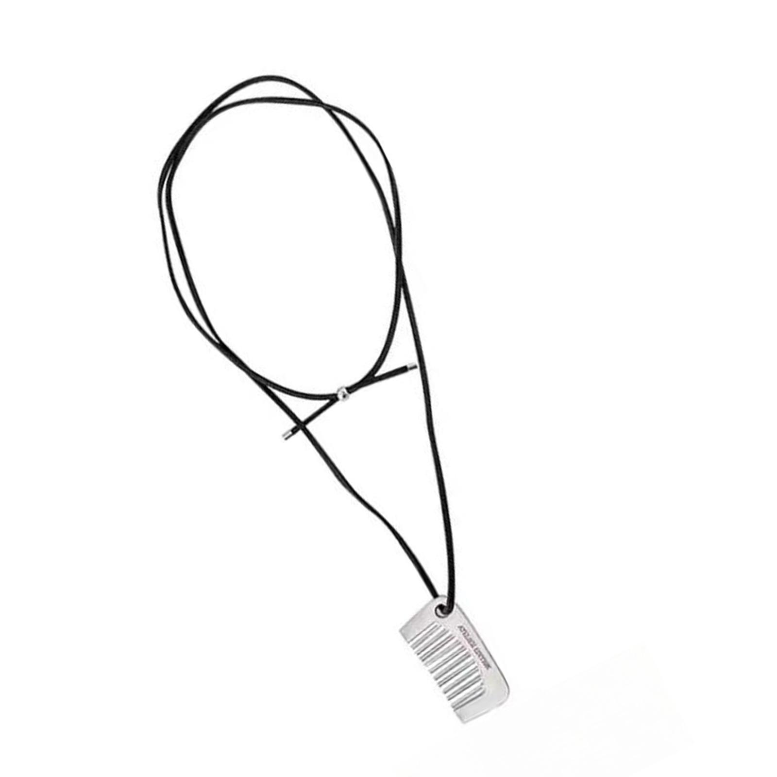 

Бархатная лента, цепочка на шею, расческа для волос, подвеска, ожерелье, регулируемая длина, цепочка на ключицу, портативная женская бижутерия для ухода за волосами серебряный