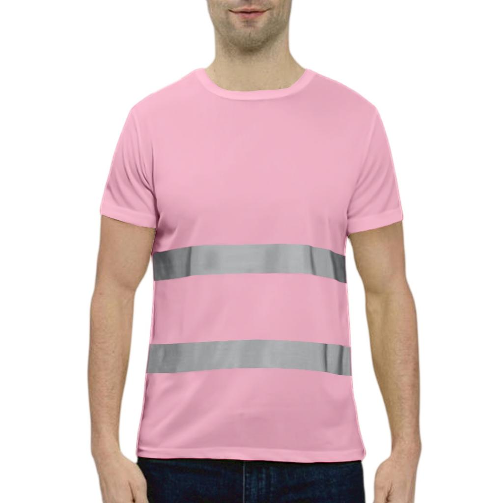Men's Round-neck Quick-drying Reflective Outdoor Construction Environmental Sanitation Safety Building Labor Reflective Work Clothes Short-sleeved To