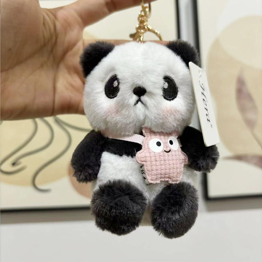 Adorable Cartoon Panda Plush Keychain Soft Stuffed Animal Souvenir Gift
