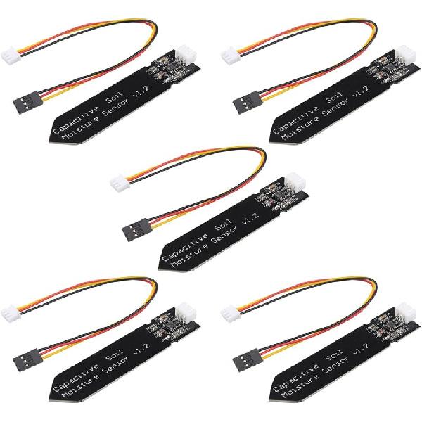 5PCS Capacitive Analog Soil Moisture Sensor Module 3.3~5.5V Corrosion Resistant Humidity Detection Sensors DIY Electronic for Arduino for Raspberry