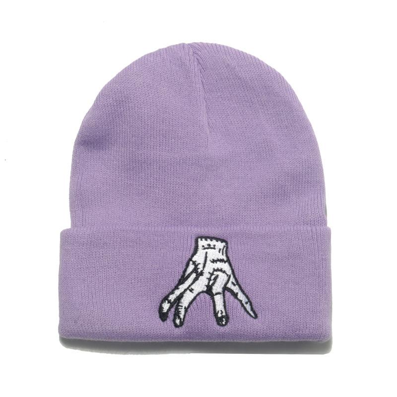 

Холодная шляпа Уэнсдей Аддамс Мужская и женская вязаная шапка Пуловер Теплая шапка Хип-хоп Осень и зима Шерстяная шапка Мультяшная M（56-58cm） светло-фиолетовый