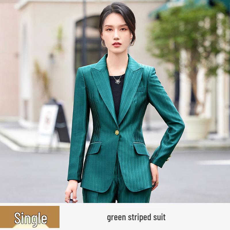 Zihong High-End Acetate Satin Striped Suit Jacket 2024 - Spring/Autumn Goddess Workwear.