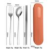 Set di Posate in Acciaio Inossidabile 304: Forchetta, Cucchiaio, Bacchette con Scatola a Strisce Verticali per Viaggio, Campeggio, Uso Studentesco