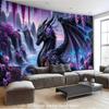 Drachen Fantasy Wandteppich Lila Wasserfall Mythisches Wesen Kunst Dekor Wohnzimmer Schlafzimmer Hängende Decke Heimdekoration