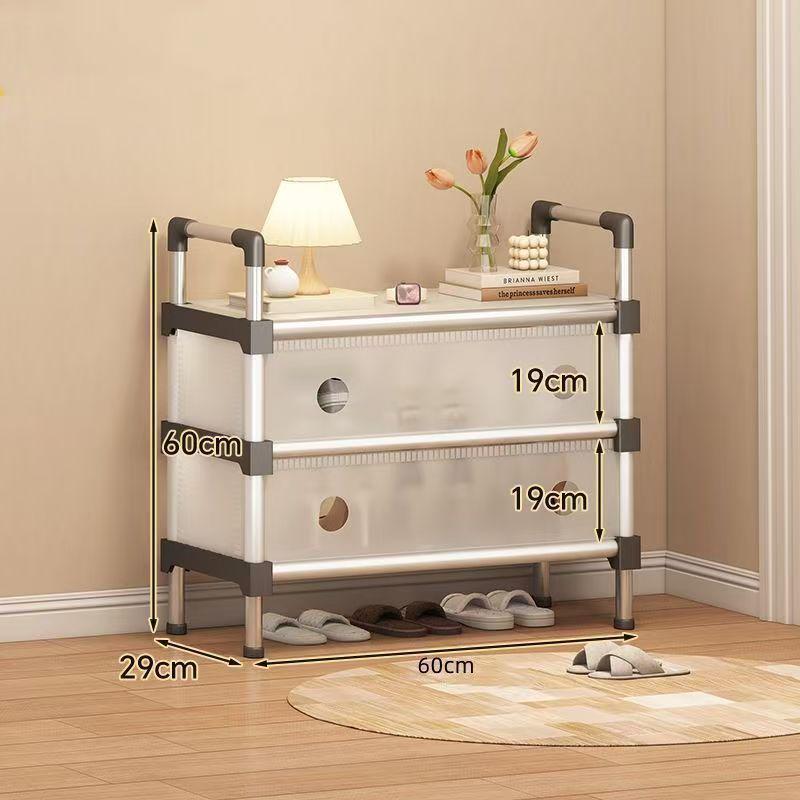 Sturdy Dustproof Multi-Layer Shoe Rack: Durable, Thickened, Large Capacity Storage Cabinet for Dorm or Rental Room.