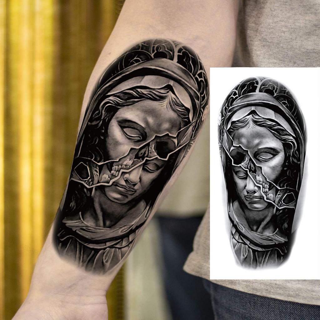 1 Sheet Tribal Totem Maori Temporary Tattoos For Adults Men Women Black Fake Sleeve Tattoo Sticker Waterproof