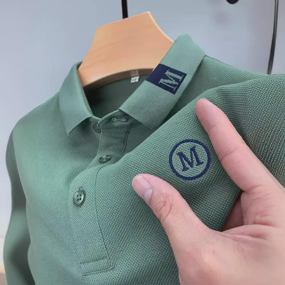 High-End Embroidered Men's Cotton Polo Shirt: Summer Short-Sleeved Lapel Design