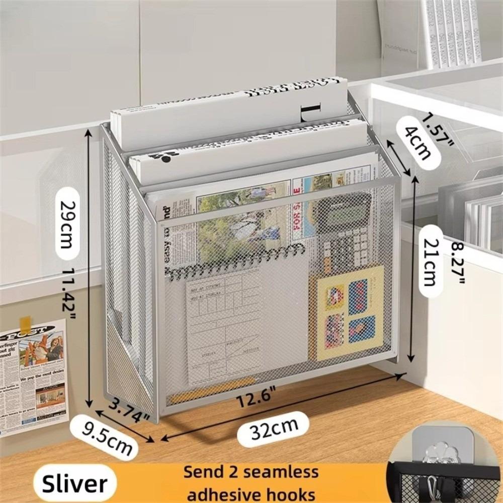 

Металлическая стойка для хранения папок Многослойная рамка для файлов Новая подставка для книг серебряный