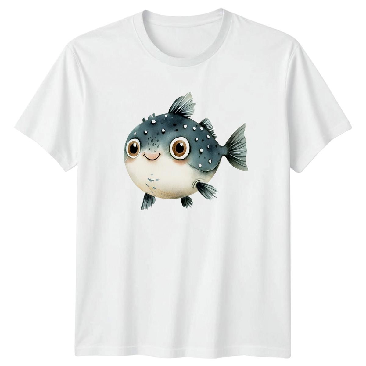 Cute Puffer Fish T-Shirt Marine Life Nature Novelty Birthday Gift XL