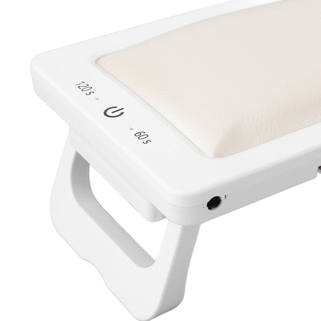 Foldable Nail Gel Dryer 27pcs Light Chips 2 Timing PU Leather Hand Pillow Nail Polish Curing Lamp White