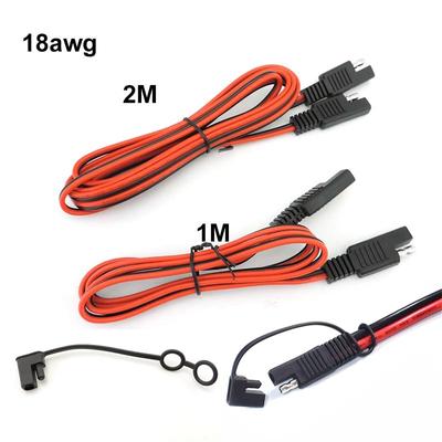 Toz Kapağı ile SAE - SAE Güç Uzatma Kablosu 18awg 10A 12V-24V Konnektör Kablosu Hızlı Sökülebilir Konnektör Araba Otomotiv İçin