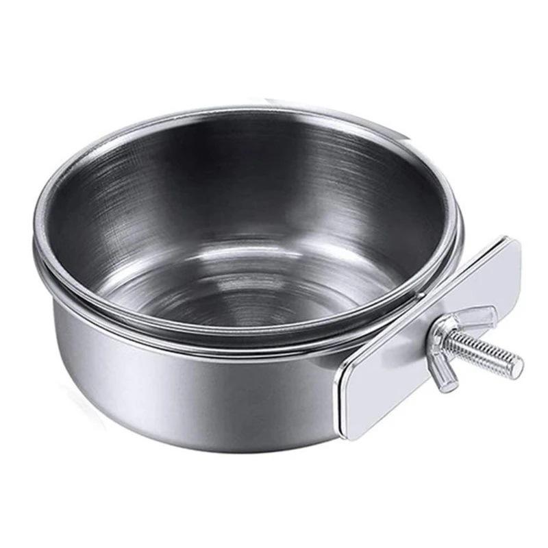 Stainless Steel Pet Feeding Bowl for Birds, Cats, and Dogs – Easy Cage Installation Feeder