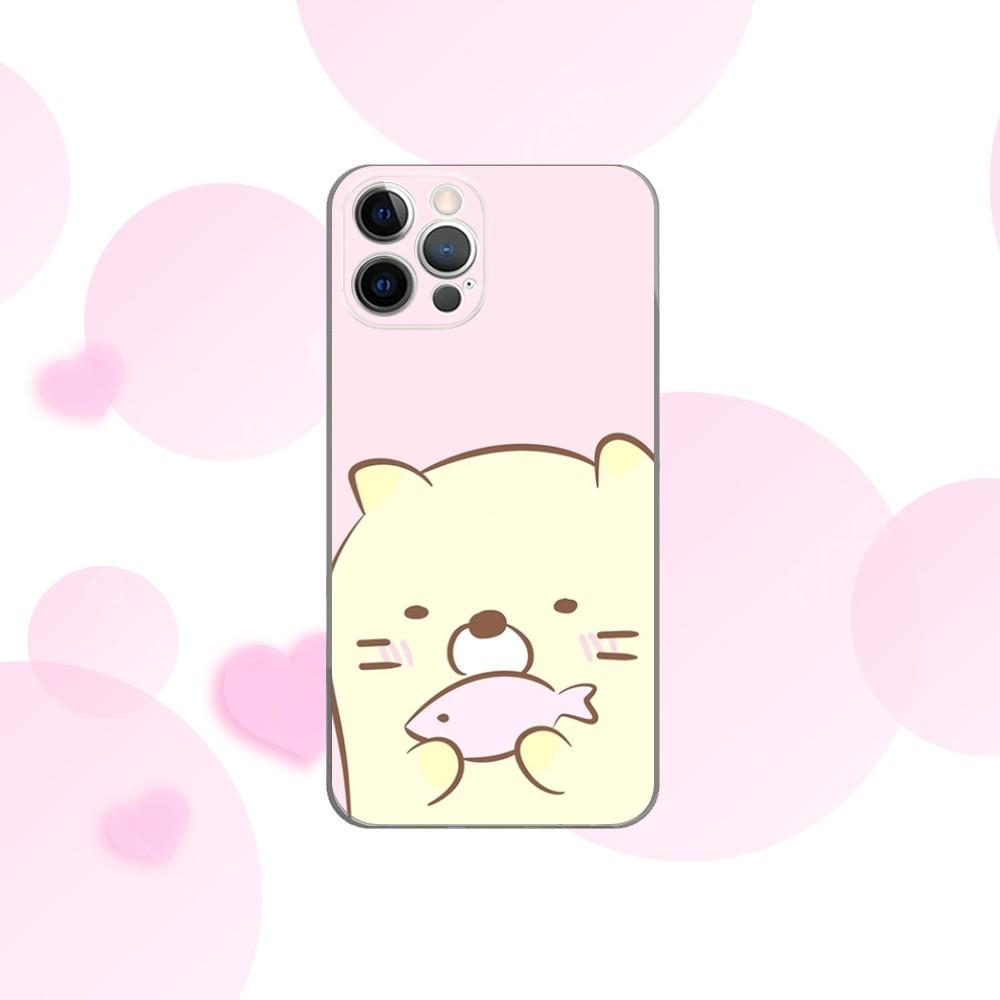 S-Sumikko Gurashis Kawaii Phone Case For iPhone 16e,16,15,14,13,12,11 Plus,Pro,Max,XR,XS,X,Plus,SE,Mini Transparent Soft Cover