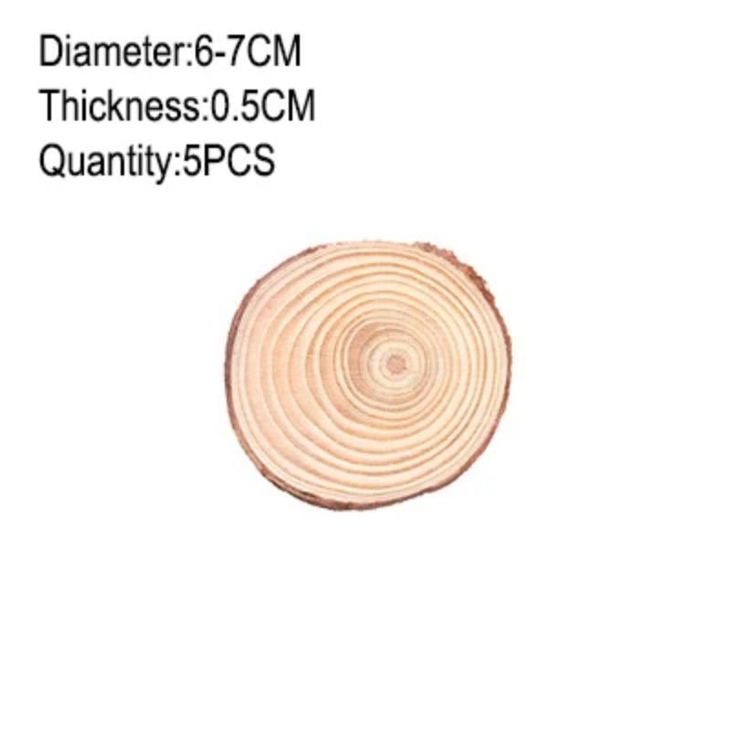 3-12cm Thick Natural Pine Round Unfinished Wood Slices Circles with Tree Bark Log Discs DIY Crafts Rustic Wedding Party Painting