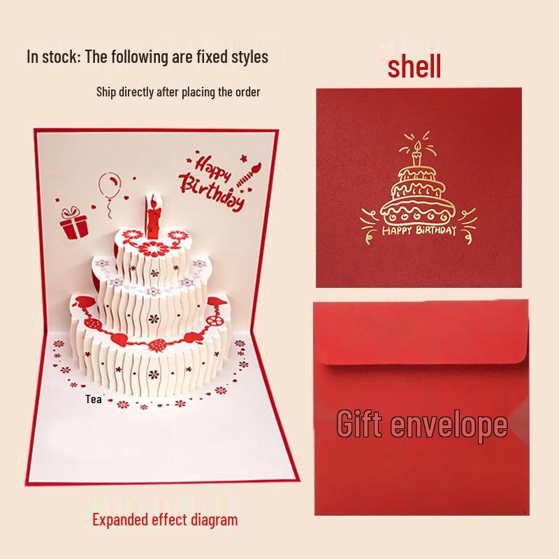 3D Musical Light-up Birthday Greeting Card with Envelope