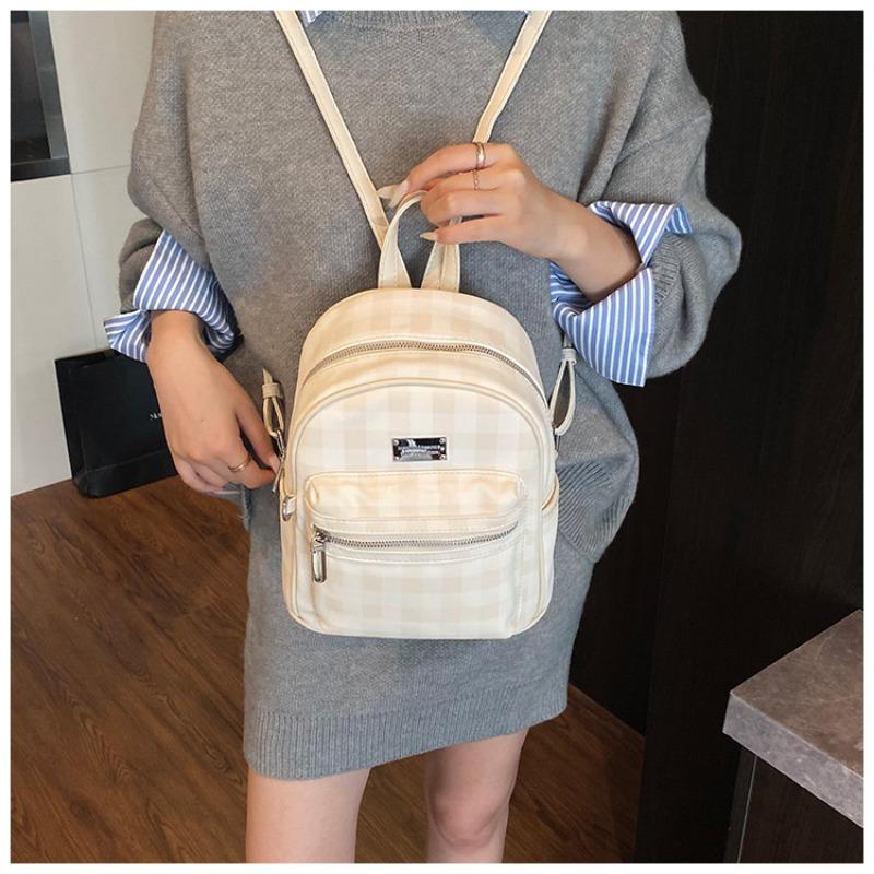 Plaid Retro Backpack Women's Fashion Large-capacity Leisure Student Schoolbag High Value Lightweight Travel Backpack